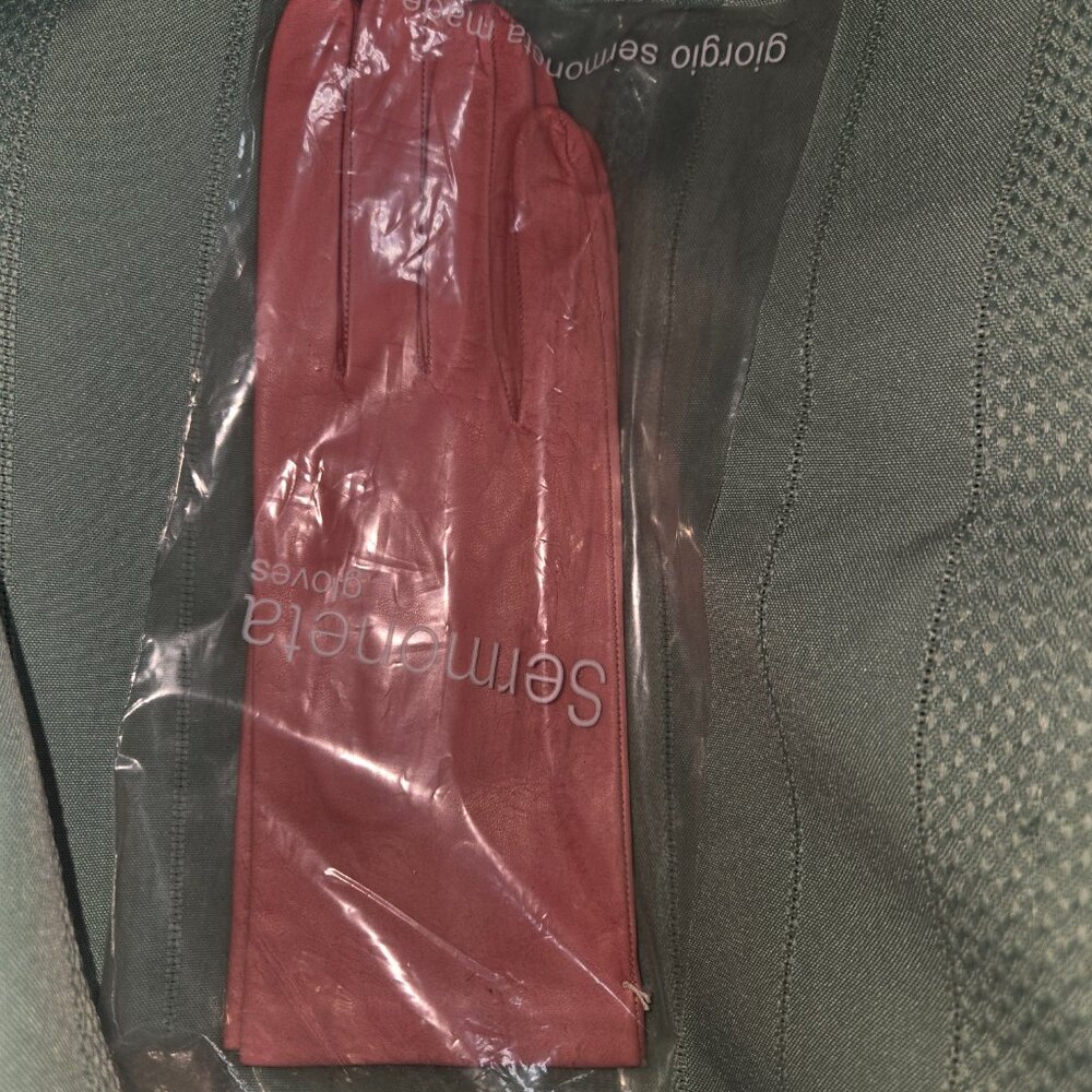 New Giorgio Sermoneta Leather Pink Gloves